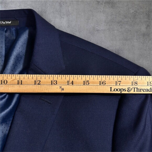 MANTONI Mens Navy Blazer 46R Virgin Wool Sport Coat Two Button 2-Vent Jacket - Picture 9 of 12